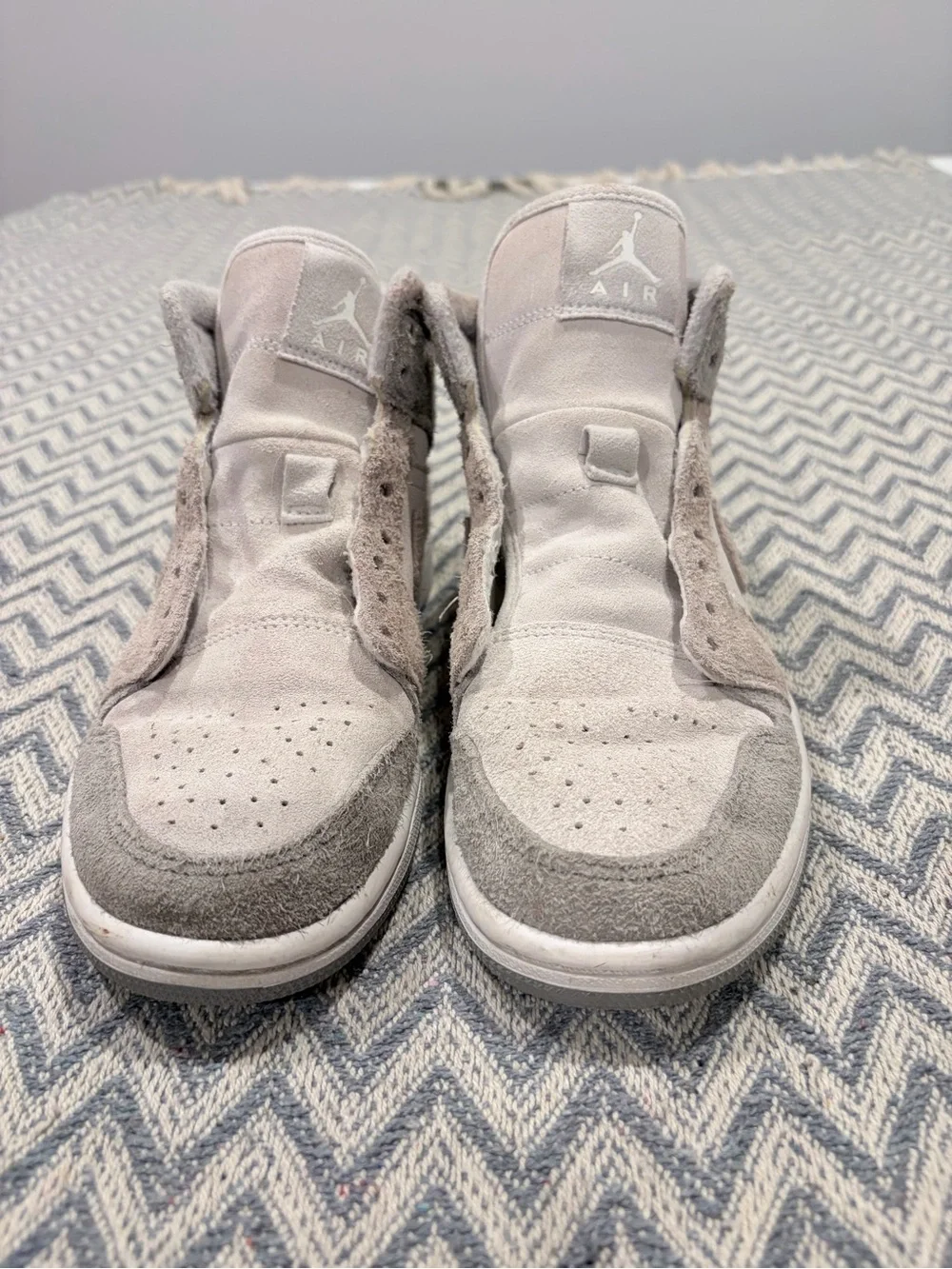 Nike Air Jordan 1 Mid SE “Grey Fog / Photon Dust” Suede Sneakers – Women’s 7